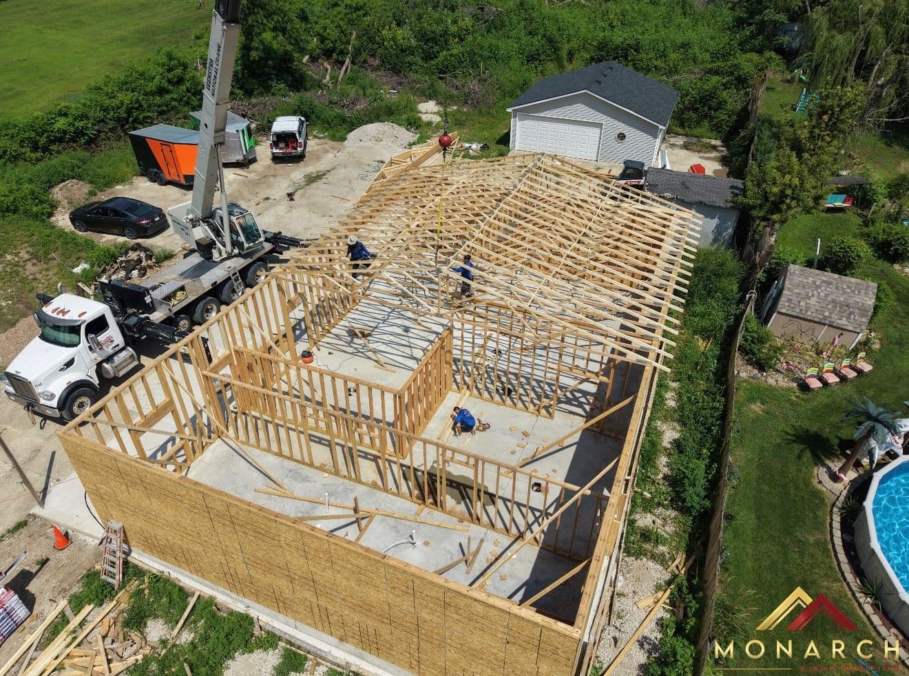 40x60 Shop Build Truss Day in Des Moines image